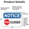 Signmission Closed Sign With Symbol, 5 in W x Rectangle, Vinyl Decal OS-2PACK-NS-D-35-L-10684 - alternate 6